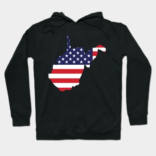 West Virginia State Shaped Flag Background Hoodie